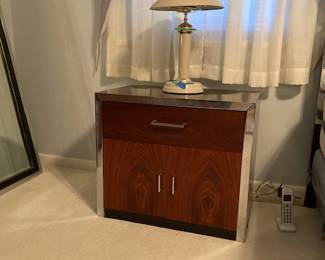 One of 2 Milo Baughman rosewood side chest