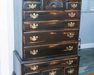 Black painted highboy