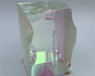Glass Cube Paperweight