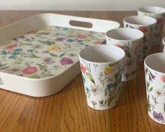 Excellent Houseware Floral Serving Tray 