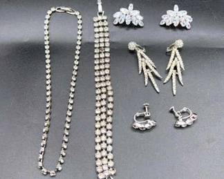 Collection Of Rhinestone Costume Jewelry