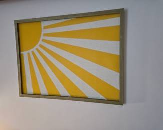 Sunshine print with wooden frame 