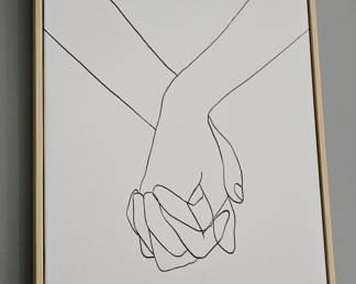 Holding hands line sketch artwork