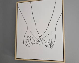 Pinky promise line sketch framed artwork 