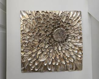 Metallic flower artwork 