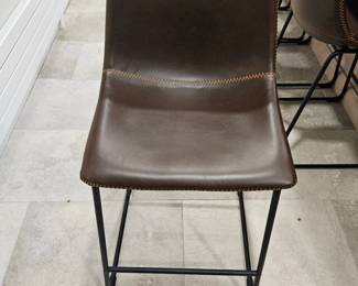 Brown leather bar stools, 4 available