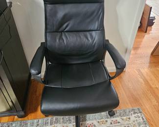 Black leather office chair 
