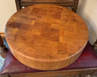 round butcher block. 