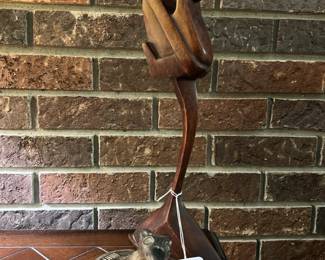Signed wood sculpture
