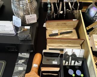 Sheaffer Fountain Pens, Sheaffer 12k Gold Filled Pencil White Dot, Sheaffer Fountain Pens, Sheaffer 12k Gold Filled Pencil White Dot, Vintage Copper Puppy Brooch, International Sterling Masterpiece Silverware, Vtg. Sterling & Marcasite Bracelet, Sterling Tennis Bracelet