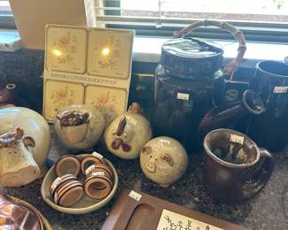 Rockingham Mugs and Tea Kettle