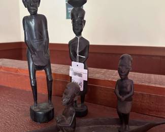 African Ebony Carved Couple Figurines