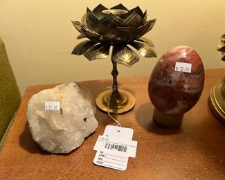 Brass lotus flower candle holder
