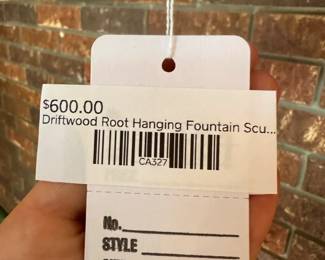 Driftwood Root Hanging Fountain sculpture