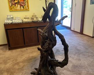 Mid-Century Driftwood Floor Lamp (BL)