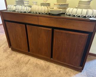 Mid Century Dillingham dining console, Coalport Bone China, Lenox Cretan 61 Piece set, Coniston Royal Doulton China Set