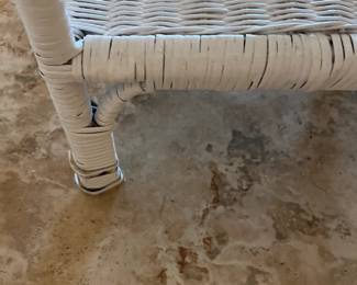 White Wicker Chair ($100) with Side Table ($40)