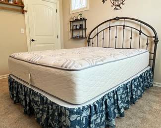 Queen Size Metal Bed Frame with Serta Mattress Set - SUPER CLEAN! $250