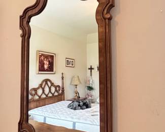 Burlington Furniture Co. Dresser with Mirror measuring 72" wide, 21" deep, and 33" tall without the mirror. $225