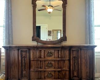 Burlington Furniture Co. Dresser with Mirror measuring 72" wide, 21" deep, and 33" tall without the mirror. $225