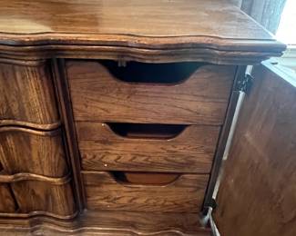 Burlington Furniture Co. Dresser with Mirror measuring 72" wide, 21" deep, and 33" tall without the mirror. $225
