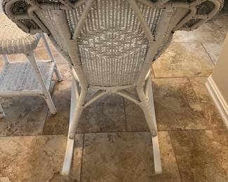 White Wicker Chair ($100) with Side Table ($40)