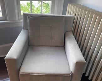 Velvet Light Grey Armchair