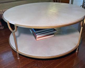 Wrought Iron Table with White Marble Top