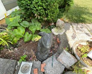 Concrete garden ornaments.