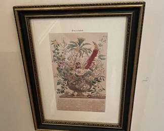 Floral calendar (December) framed wall art.