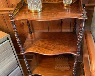 Three shelf etagere.