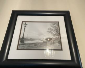 Framed Paris wall art.