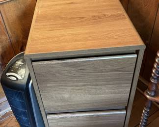 Two-drawer file cabinet.