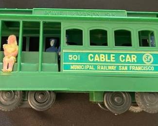 San Francisco cable car souvenir toy - with friction motor ringing bell.