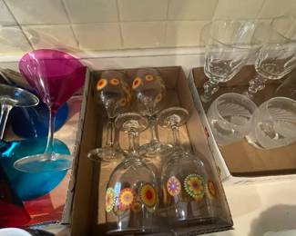Handpainted glasses.