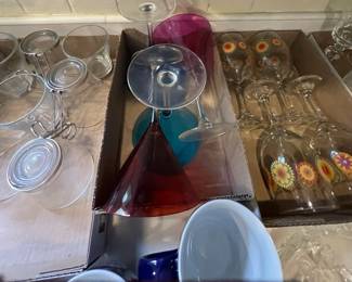 Pots and pans, baking dishes, serving platters and glassware.