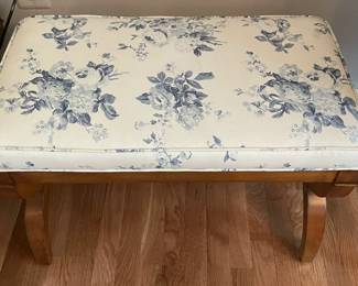 Pair of vintage blue and white footstools.