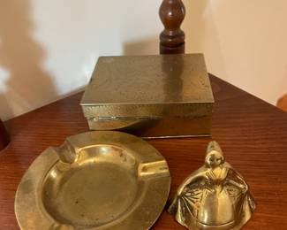 Assorted brass items.