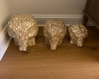 3 Ceramic Elephants