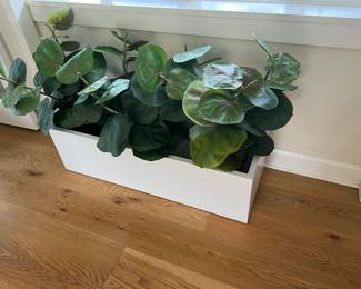 Planter with faux plants