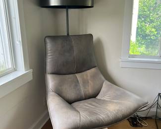 Restoration Hardware  Leather Swivel Chair