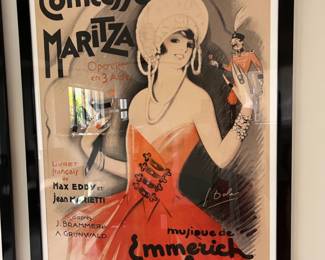 Georges Dola (French, 1872-1950) Designed operatic poster "La Comtesse Maritza". 
In a black wood fame.