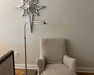 Restoration Hardware Chair, Restoration Hardware Lamp, Silver Gilt Star Wall Hanging