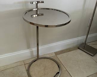 Chrome table by Restoration Hardware Franze Egglomise side table