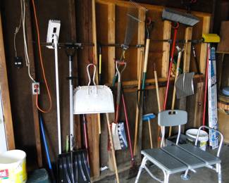 Lawn and garden tools, and tub/shower bench