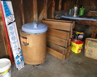 Planter boxes, in cedar, and roof snow rake