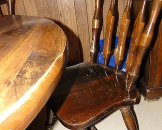 Solid wood chairs along with the solid wood table.  Would make a great project piece.