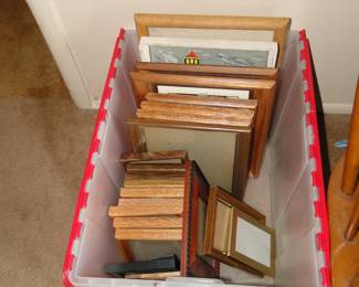Assorted empty picture frames
