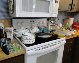 Lots of great cooking and serving items can be found in the kitchen