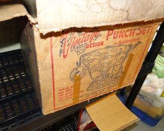 Vintage punch bowl set.